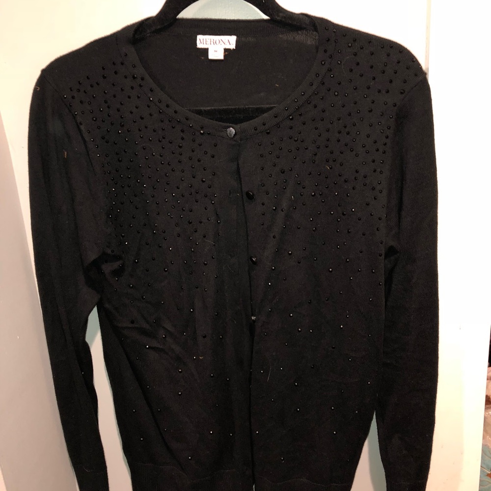 Black sequined cardigan